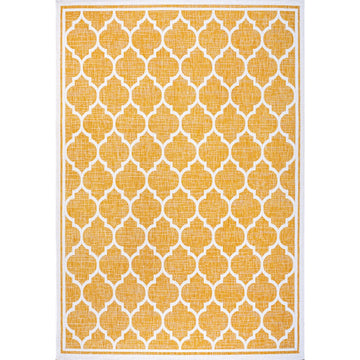 Trebol Moroccan Trellis Textured Weave Indoor/outdoor Area Rug